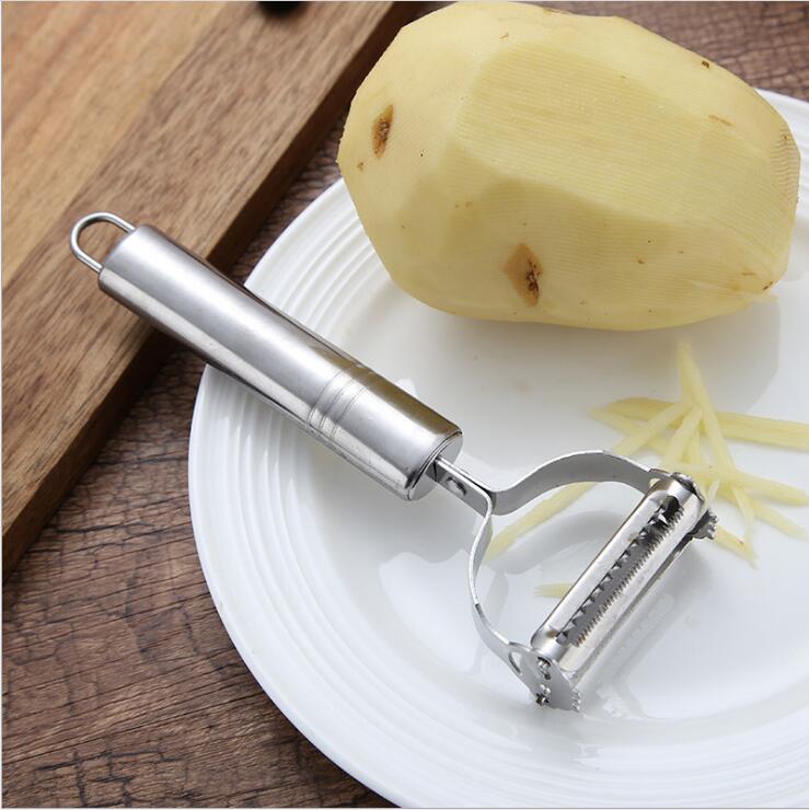 2 - in - 1 Stainless Steel Julienne Peeler – Vegetable & Fruit Slicer for Potatoes, Carrots & Cucumbers - Zippi Megastore