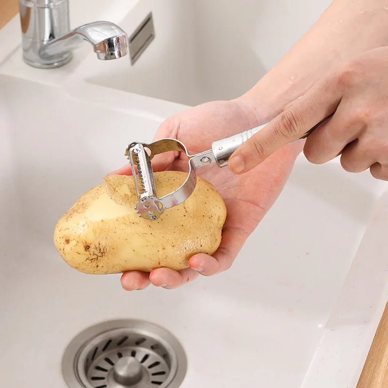 2 - in - 1 Stainless Steel Julienne Peeler – Vegetable & Fruit Slicer for Potatoes, Carrots & Cucumbers - Zippi Megastore