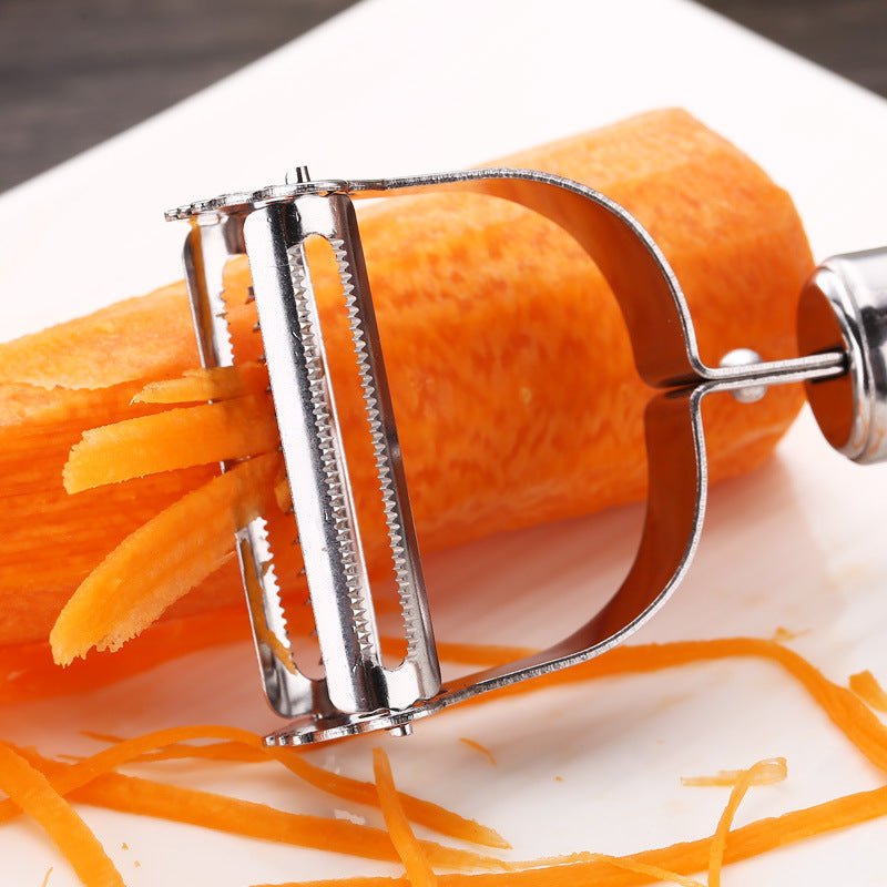 2 - in - 1 Stainless Steel Julienne Peeler – Vegetable & Fruit Slicer for Potatoes, Carrots & Cucumbers - Zippi Megastore