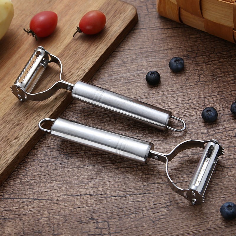 2 - in - 1 Stainless Steel Julienne Peeler – Vegetable & Fruit Slicer for Potatoes, Carrots & Cucumbers - Zippi Megastore