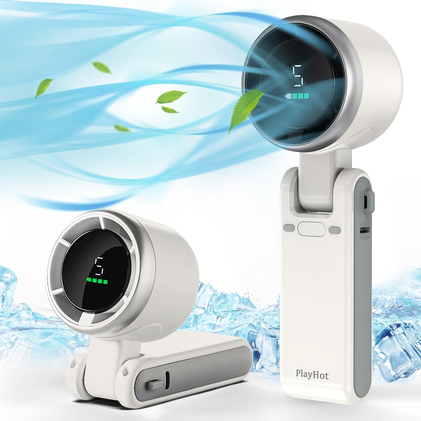 Portable Handheld Turbo Fan, 5 speeds, adjustable, rechargable with up to 20 hours use