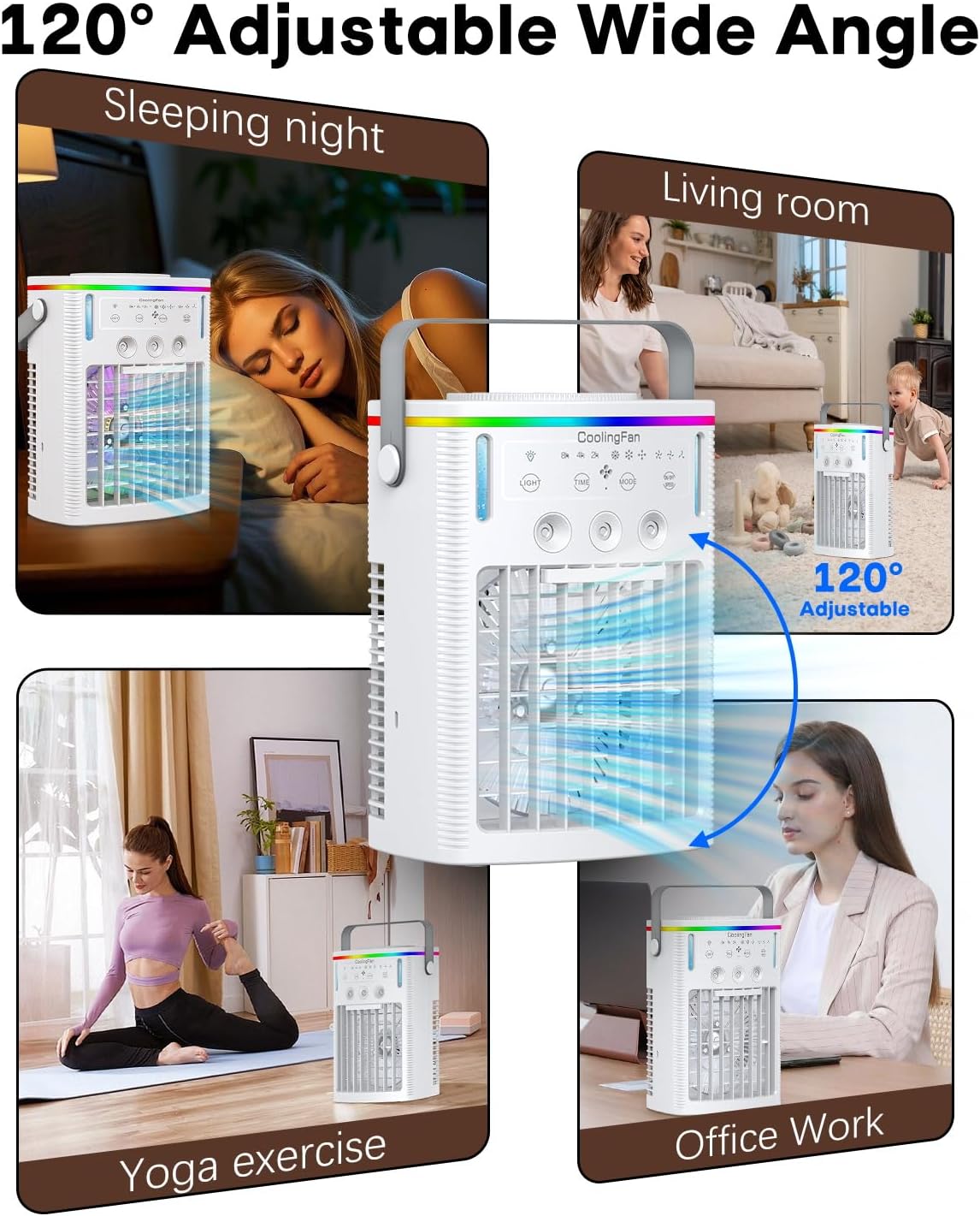 Portable Air Conditioner, 4-in-1  Mini Air Cooling Fan With 1000ml Water Tank