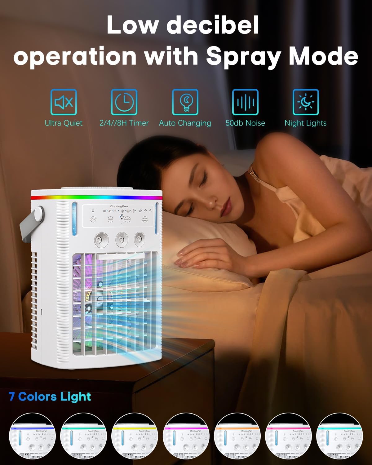 Portable Air Conditioner, 4-in-1  Mini Air Cooling Fan With 1000ml Water Tank