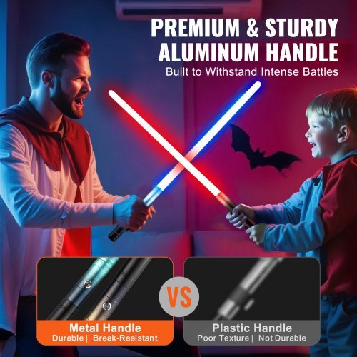 RGB FX Dueling Lightsaber 2 pack – 12 Colors, 4 Sound Effects, Rechargeable Metal Hilt Light Saber - Zippi Megastore