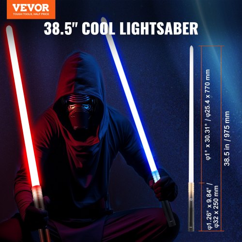 RGB FX Dueling Lightsaber 2 pack  – 12 Colors, 4 Sound Effects, Rechargeable Metal Hilt Light Saber