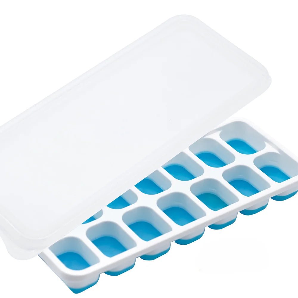 Silicone Ice Cube Tray with Easy Release Bottom – Reusable BPA - Free Square Ice Cube Maker for Cocktails, Whiskey, Wine & Cold Drinks - Zippi Megastore