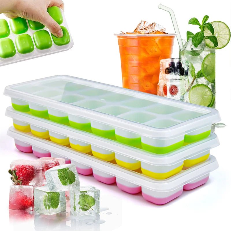Silicone Ice Cube Tray with Easy Release Bottom – Reusable BPA - Free Square Ice Cube Maker for Cocktails, Whiskey, Wine & Cold Drinks - Zippi Megastore