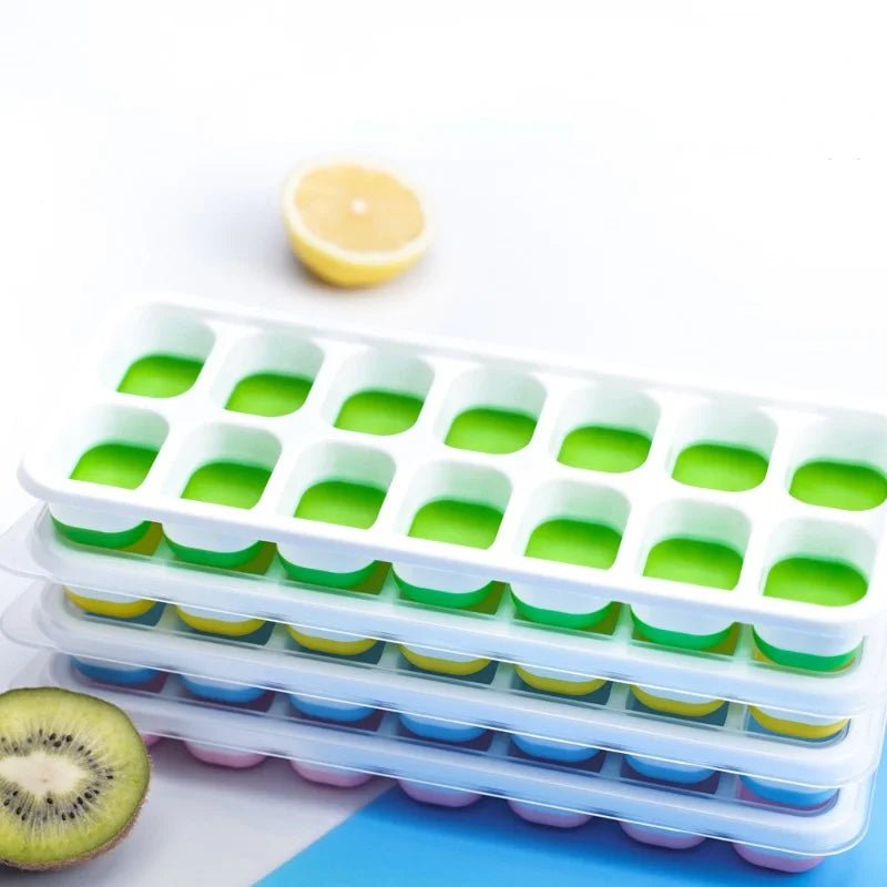 Silicone Ice Cube Tray with Easy Release Bottom – Reusable BPA - Free Square Ice Cube Maker for Cocktails, Whiskey, Wine & Cold Drinks - Zippi Megastore