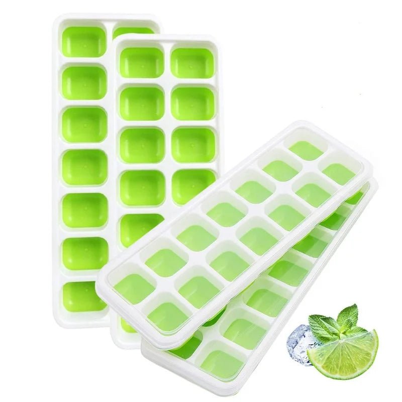 Silicone Ice Cube Tray with Easy Release Bottom – Reusable BPA - Free Square Ice Cube Maker for Cocktails, Whiskey, Wine & Cold Drinks - Zippi Megastore