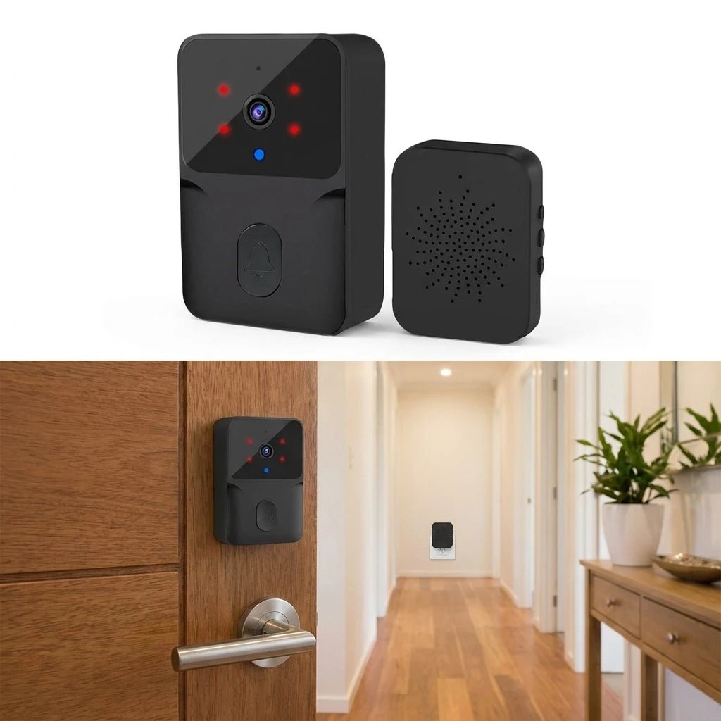 Smart WiFi Video Doorbell Camera with Night Vision & Two - Way Audio – Wireless Rechargeable Home Security Doorbell - Zippi Megastore