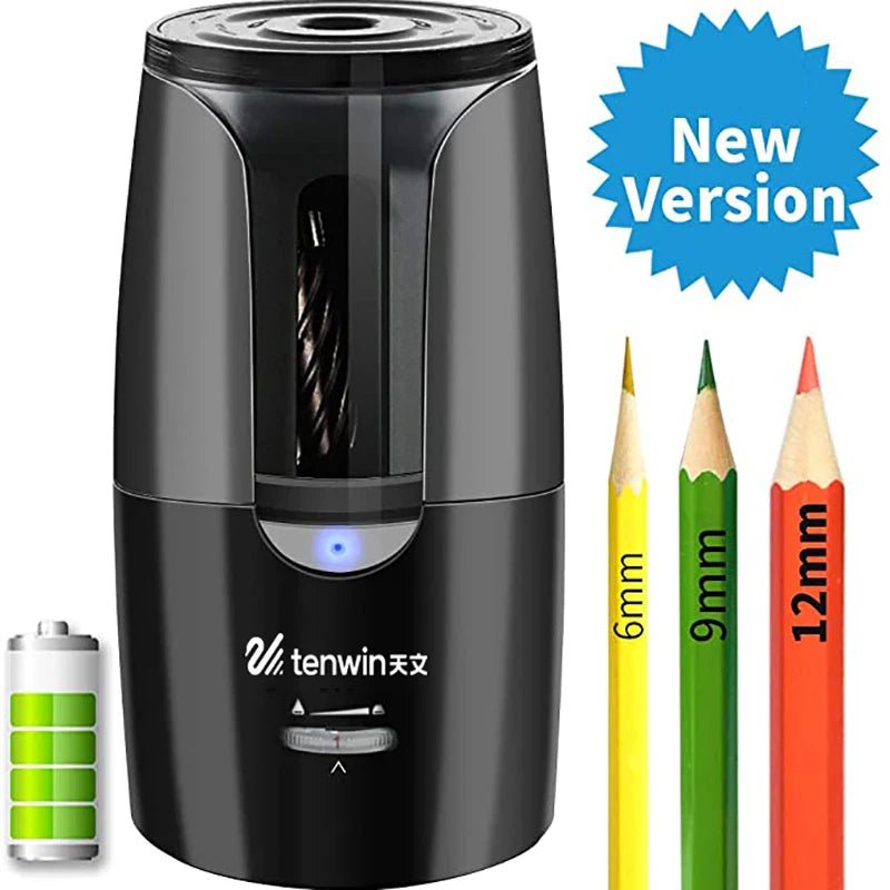 TENWIN Electric Pencil Sharpener – Automatic USB Rechargeable Sharpener for Colored Pencils & School Supplies - Zippi Megastore