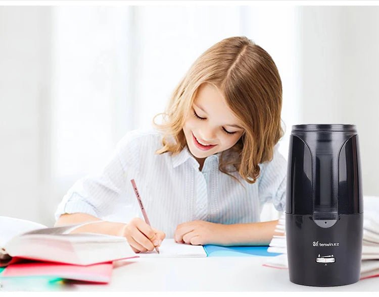 TENWIN Electric Pencil Sharpener – Automatic USB Rechargeable Sharpener for Colored Pencils & School Supplies - Zippi Megastore