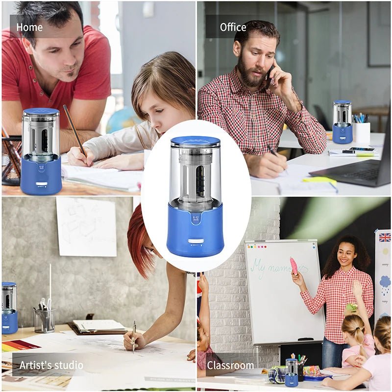 TENWIN Electric Pencil Sharpener – Automatic USB Rechargeable Sharpener for Colored Pencils & School Supplies - Zippi Megastore
