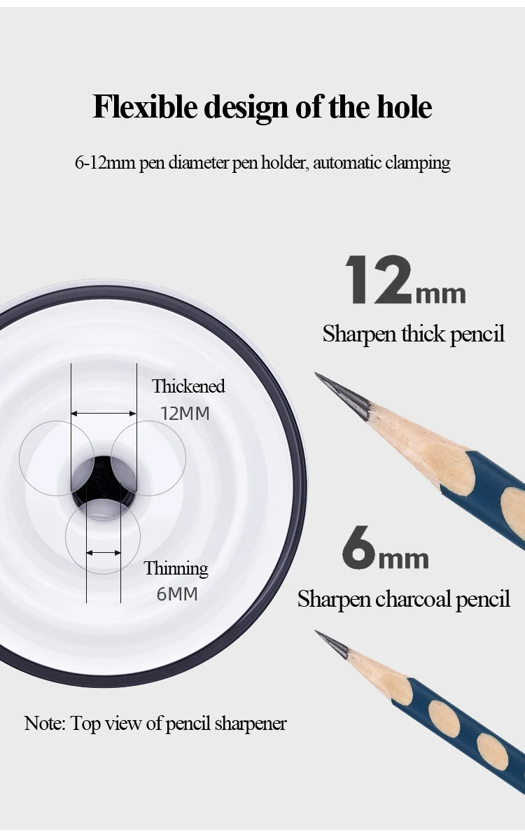 TENWIN Electric Pencil Sharpener – Automatic USB Rechargeable Sharpener for Colored Pencils & School Supplies - Zippi Megastore