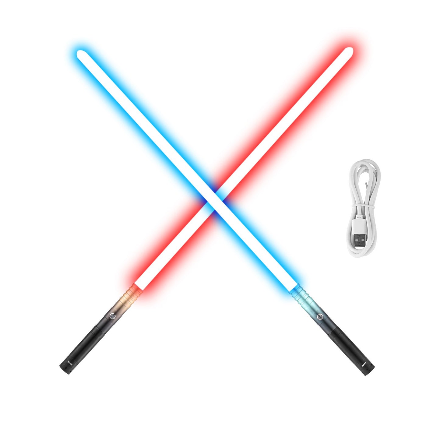 RGB FX Dueling Lightsaber 2 pack  – 12 Colors, 4 Sound Effects, Rechargeable Metal Hilt Light Saber