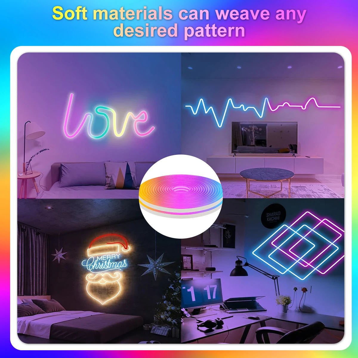 WELPUR RGBIC Neon LED Strip Light – Waterproof Bluetooth USB Smart Light for Room, TV & Home Decor - Zippi Megastore