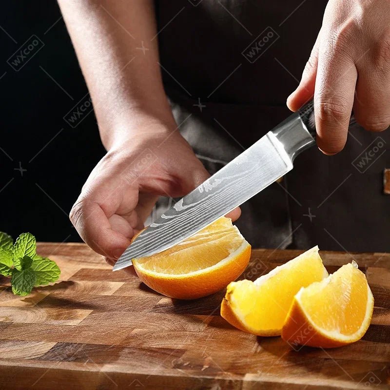 WXCOO Japanese Chef Knife Set – Professional Stainless Steel Kitchen Knives for Meat, Slicing & Precision Cutting - Zippi Megastore