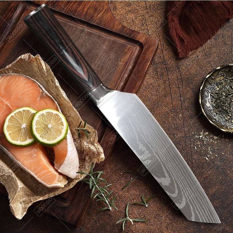 WXCOO Japanese Chef Knife Set – Professional Stainless Steel Kitchen Knives for Meat, Slicing & Precision Cutting - Zippi Megastore