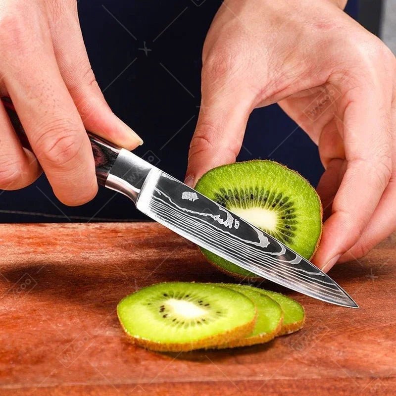 WXCOO Japanese Chef Knife Set – Professional Stainless Steel Kitchen Knives for Meat, Slicing & Precision Cutting - Zippi Megastore